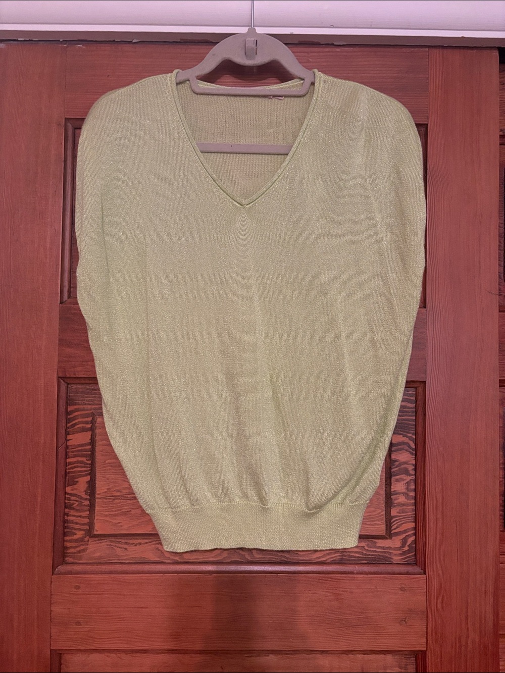 Light Lime green V-Neck Women's Sweater
